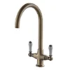 Chatsworth Antique Brass Dual-Lever Traditional Kitchen Tap -Roc Bathroom Furni Store chtktmab l
