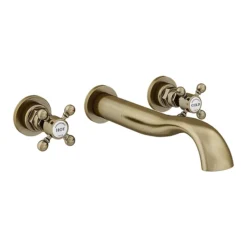 Chatsworth 1928 Antique Brass Wall Mounted Crosshead Bath Filler Tap -Roc Bathroom Furni Store chwmbbra lrg