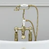 Burlington Gold Claremont Deck Mounted Bath Shower Mixer -Roc Bathroom Furni Store cl15qtgold d1