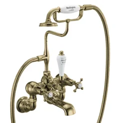 Burlington Gold Claremont Wall Mounted Bath Shower Mixer