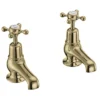 Burlington Gold Claremont Basin Taps 3" -Roc Bathroom Furni Store cl1qtgold l