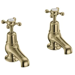 Burlington Gold Claremont Basin Taps 3"
