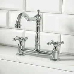 Britannia Classic Bridge Sink Mixer - Chrome -Roc Bathroom Furni Store clbm6 n l