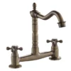 Britannia Antique Brass Classic Bridge Sink Mixer -Roc Bathroom Furni Store clbm7nl