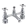 Burlington Claremont Regent Black Bridge Basin Mixer With Plug & Chain Waste -Roc Bathroom Furni Store clr10bla l
