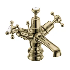 Burlington Gold Claremont Regent Basin Mixer With Pop-up Waste