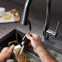 Crosswater Cook Side Lever Kitchen Mixer With Concealed Dual Function Spray