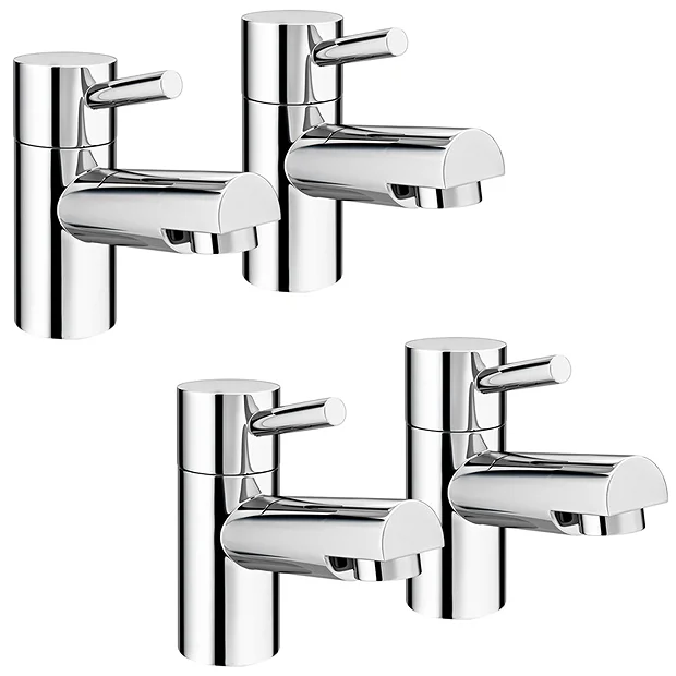 Cruze Modern Basin + Bath Tap Set 3 Cruze Modern Basin + Bath Tap Set