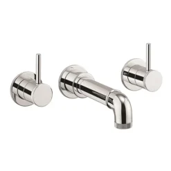 Crosswater MPRO Industrial Lever Wall Mounted Bath Spout And Stop Taps - Chrome