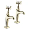 Deva Coronation 1/2" BS1010 High Neck Sink Taps - Gold -Roc Bathroom Furni Store devacoronationbs1010highnecksinktapsgoldl