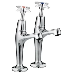Franke F1081 Sink Pillar Taps With Crosshead Handles