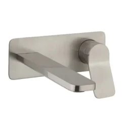 Crosswater Glide II Brushed Stainless Steel Wall Mounted 2 Hole Set Basin Mixer