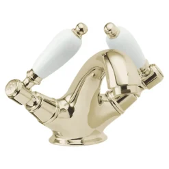 Deva Georgian Mono Basin Mixer Tap With Pop Up Waste - Gold