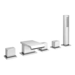 Glacier Waterfall Chrome Deck Mounted (5TH) Bath Shower Mixer Tap Incl. Shower Kit