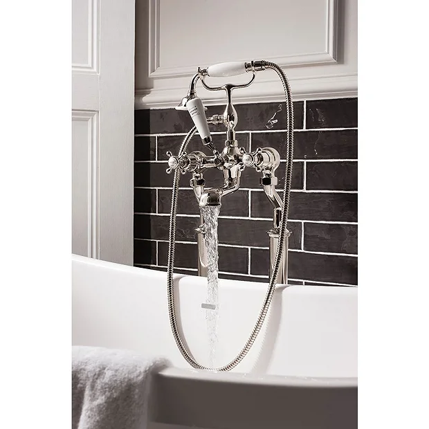 Crosswater - Belgravia Crosshead Floor Mounted Freestanding Bath Shower Mixer - Nickel 3 Crosswater - Belgravia Crosshead Floor Mounted Freestanding Bath Shower Mixer - Nickel