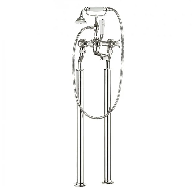 Crosswater - Belgravia Crosshead Floor Mounted Freestanding Bath Shower Mixer - Nickel 4 Crosswater - Belgravia Crosshead Floor Mounted Freestanding Bath Shower Mixer - Nickel - Image 2
