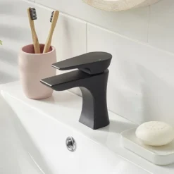 Bristan Hourglass Black Mono Basin Mixer With Clicker Waste 11 Bristan Hourglass Black Mono Basin Mixer With Clicker Waste -Roc Bathroom Furni Store houbasblk d2