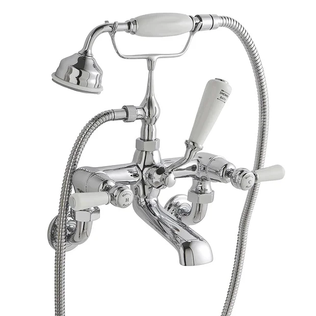 Hudson Reed Topaz Lever Wall Mounted Bath Shower Mixer + Shower Kit 3 Hudson Reed Topaz Lever Wall Mounted Bath Shower Mixer + Shower Kit