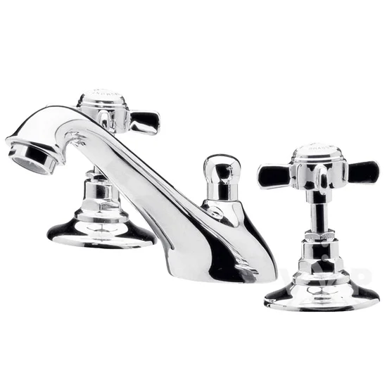 Nuie Traditional Beaumont 3 Tap Hole Deck Basin Mixer - Chrome 3 Nuie Traditional Beaumont 3 Tap Hole Deck Basin Mixer - Chrome