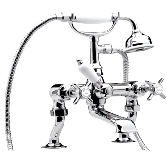 Traditional 3/4" Cranked Bath Shower Mixer - Chrome 3 Traditional 3/4" Cranked Bath Shower Mixer - Chrome