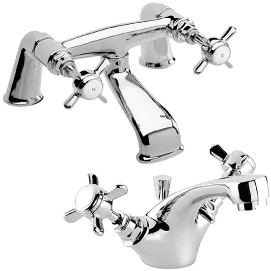 Traditional Bath Filler & Mono Basin Mixer - Chrome 3 Traditional Bath Filler & Mono Basin Mixer - Chrome