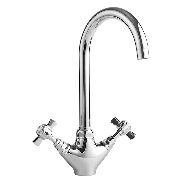 Nuie Traditional Crosshead Mono Sink Mixer - Chrome 3 Nuie Traditional Crosshead Mono Sink Mixer - Chrome