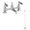 Burlington Kensington Walnut 2TH Bridge Basin Mixer With Plug & Chain 2 Burlington Kensington Walnut 2TH Bridge Basin Mixer With Plug & Chain -Roc Bathroom Furni Store ke10qtwal l