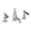Burlington Kensington Walnut 3TH Basin Mixer With Pop-up Waste -Roc Bathroom Furni Store ke12qtwal l