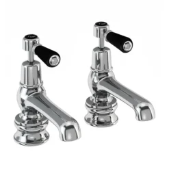Burlington Kensington Regent Black Basin Taps 5"
