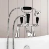 Lancaster Black Traditional Bath Shower Mixer Taps + Shower Kit -Roc Bathroom Furni Store lan002bd1