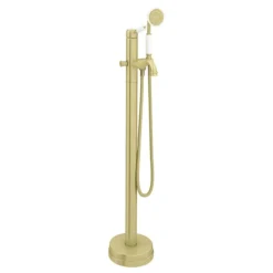 Lancaster Traditional Brushed Brass Single Lever Freestanding Bath Shower Mixer 10 Lancaster Traditional Brushed Brass Single Lever Freestanding Bath Shower Mixer -Roc Bathroom Furni Store lbb8fs d2