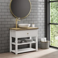 Lancaster Traditional Brushed Brass Tall Mono Basin Mixer -Roc Bathroom Furni Store lbb8td3