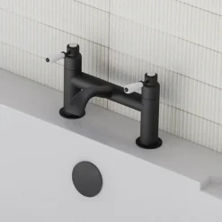 Lancaster Traditional Matt Black Lever Bath Filler Tap 7 Lancaster Traditional Matt Black Lever Bath Filler Tap -Roc Bathroom Furni Store lmb3bfd1