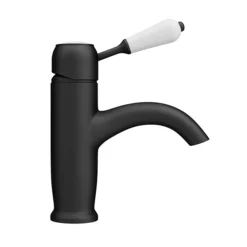 Lancaster Traditional Matt Black Single Lever Mono Basin Mixer Tap -Roc Bathroom Furni Store lmb5td4