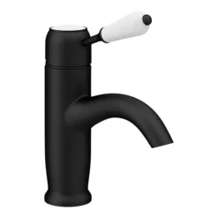 Lancaster Traditional Matt Black Single Lever Mono Basin Mixer Tap -Roc Bathroom Furni Store lmb5td6