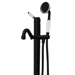 Lancaster Traditional Matt Black Single Lever Freestanding Bath Shower Mixer -Roc Bathroom Furni Store lmb8fsd1