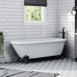 Lancaster Traditional Matt Black Single Lever Freestanding Bath Shower Mixer -Roc Bathroom Furni Store lmb8fsd3