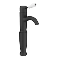 Lancaster Traditional Matt Black Tall Mono Basin Mixer Tap 8 Lancaster Traditional Matt Black Tall Mono Basin Mixer Tap -Roc Bathroom Furni Store lmb8tnd2