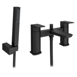 Mileto Matt Black Bath Shower Mixer Tap Incl. Shower Kit