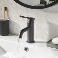 Bristan Mila Black Mono Basin Mixer With Clicker Waste -Roc Bathroom Furni Store mibasblk d2
