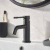 Bristan Mila Black Mono Basin Mixer With Clicker Waste -Roc Bathroom Furni Store mibasblk d3