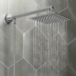 Milan Modern Bath Shower Mixer Incl. Overhead Rainfall Shower Head