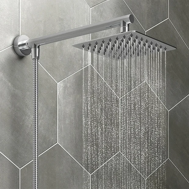 Milan Modern Bath Shower Mixer Incl. Overhead Rainfall Shower Head 3 Milan Modern Bath Shower Mixer Incl. Overhead Rainfall Shower Head