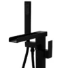 Monza Matt Black Waterfall Floor Mounted Freestanding Bath Shower Mixer -Roc Bathroom Furni Store mzblkfs d1