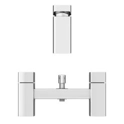 Neo Minimalist Basin And Bath Shower Mixer Taps - Chrome