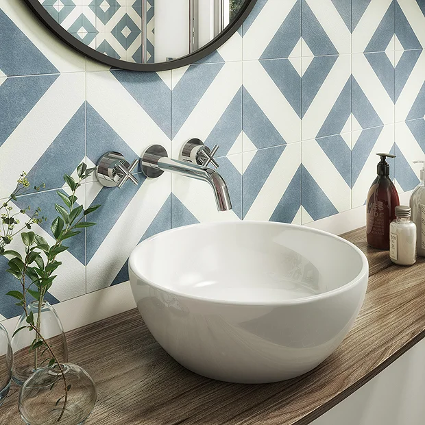 Pablo Crosshead Chrome Wall Mounted (3TH) Basin Mixer Tap 5 Pablo Crosshead Chrome Wall Mounted (3TH) Basin Mixer Tap - Image 3