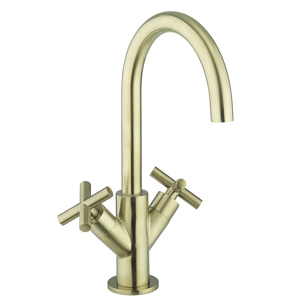 Crosswater MPRO Crosshead Brushed Brass Mono Basin Mixer 4 Crosswater MPRO Crosshead Brushed Brass Mono Basin Mixer - Image 2