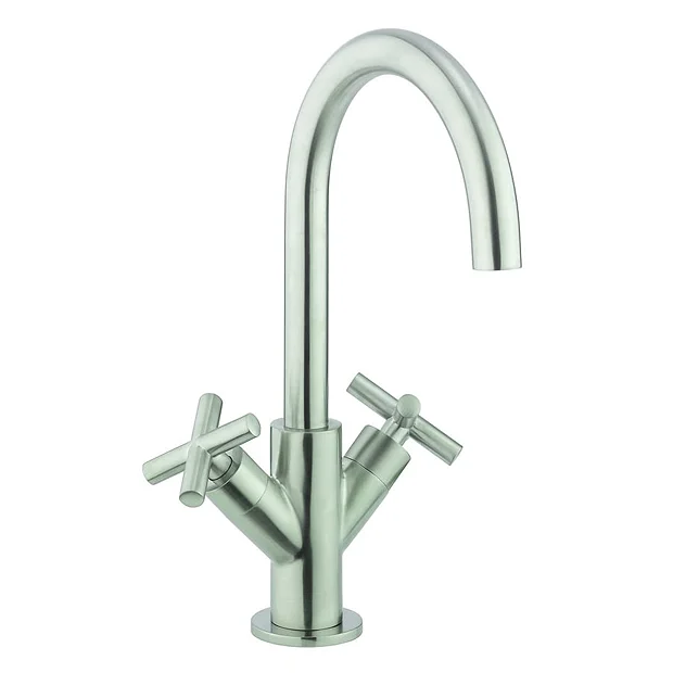 Crosswater MPRO Crosshead Brushed Stainless Steel Mono Basin Mixer 4 Crosswater MPRO Crosshead Brushed Stainless Steel Mono Basin Mixer - Image 2