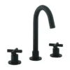 Crosswater MPRO Crosshead Matt Black Deck Mounted 3 Hole Set Basin Mixer -Roc Bathroom Furni Store prc135dnm l