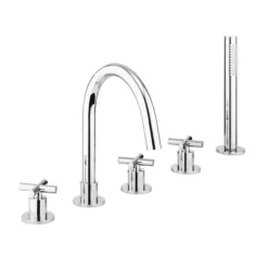 Crosswater MPRO Crosshead Chrome 5 Hole Set Bath Shower Mixer
